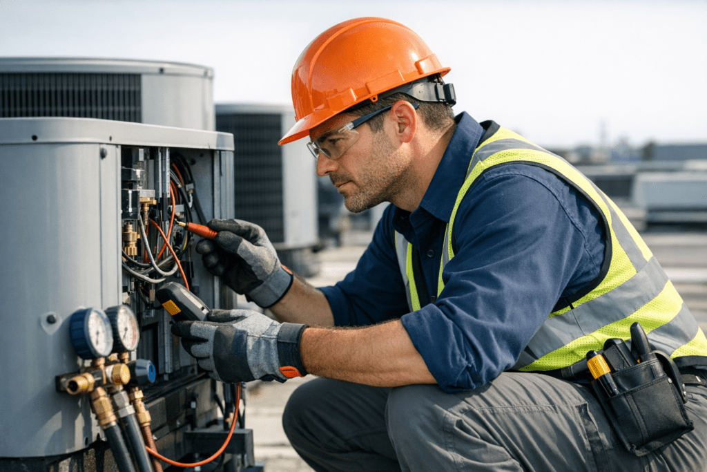 Understaffed HVAC crew during Indianapolis peak trade season