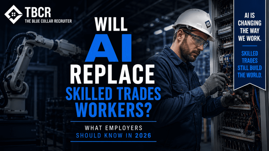 Blue collar business owner reviewing systematic hiring pipeline for trades recruitment 2026